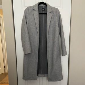 grey lapel coat